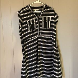 Speed Control Monochrome Striped Dress